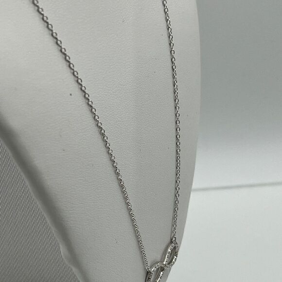 Sterling Silver Rhodium-plated with CZ Infinity Necklace - Picture 7 of 9